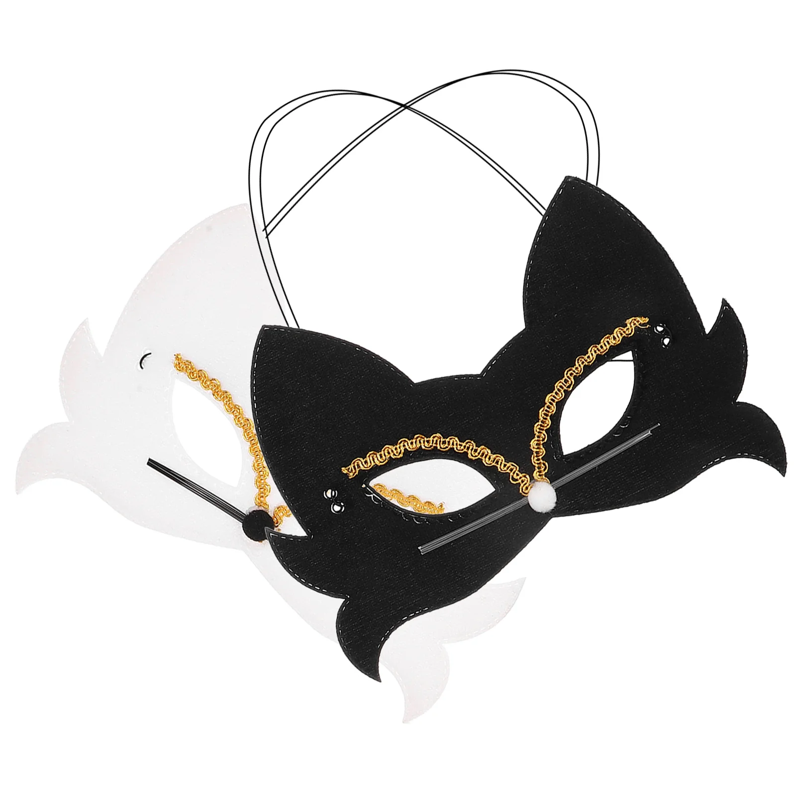 

2pcs Animal Eye Mask Cat Mask for Halloween Cosplay Cartoon Masquerade Bat Funny Costume Lightweight