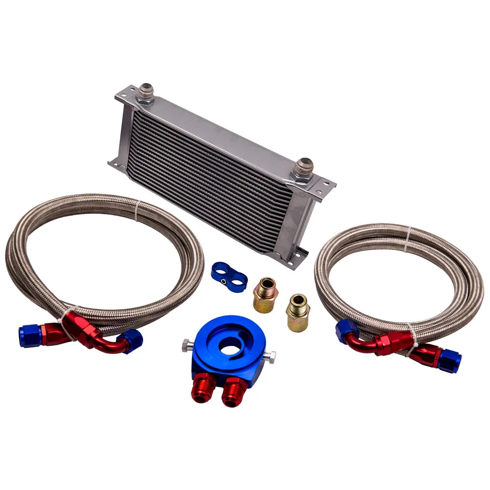 Engine Transmission Oil Cooler & AN10 Filter Adapter Hose & Sandwich Plate Kit