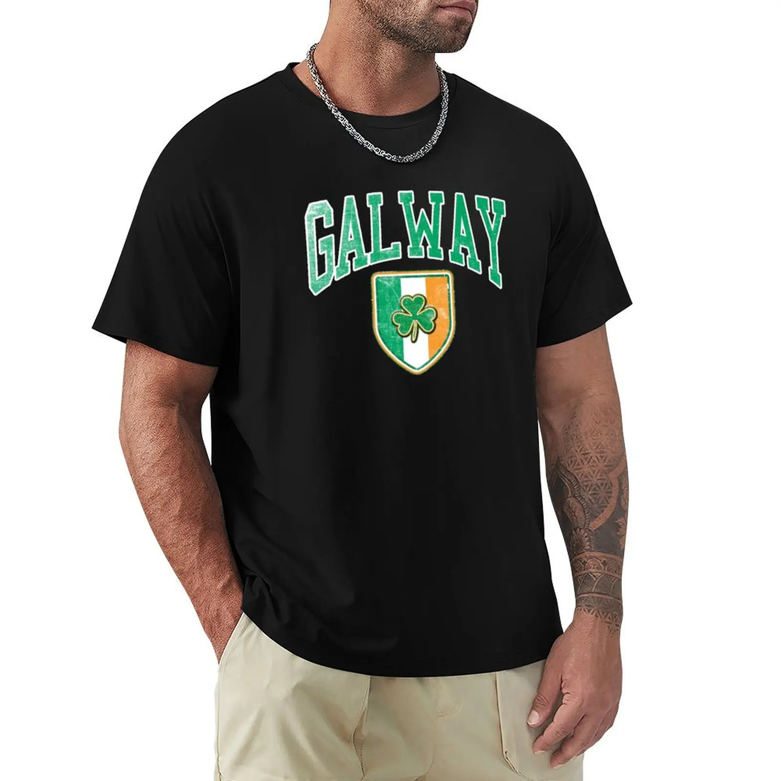 Galway, Ireland with Shamrock T-Shirt Odor Resistant Short Sleeve Top
