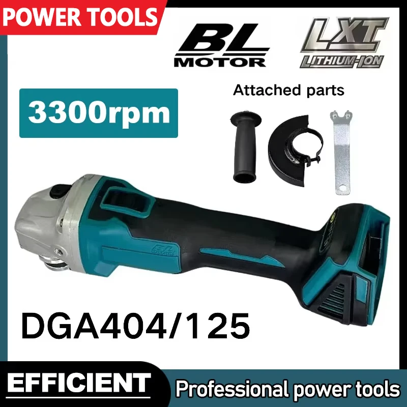 For Makit 18V DGA404 100mm Brushless Lithium Electric Angle Grinder Rechargeable Cutting Machine High Power Polishing Machine