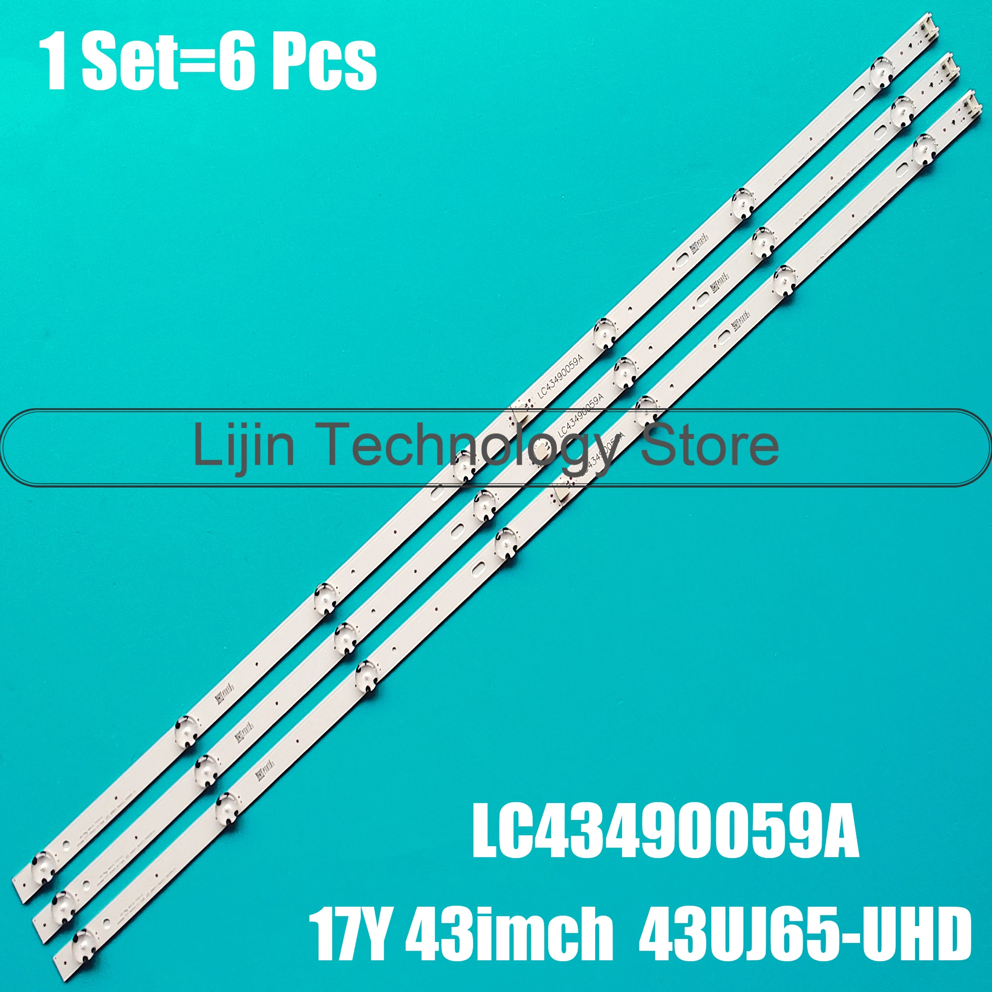 LED strip For 43UJ635V 43UK6300PLB 43UJ651V 43UJ634V 43UJ630V 43UJ561V 43UJ655V LC43490059A LC43490058A 43UK6470PLC