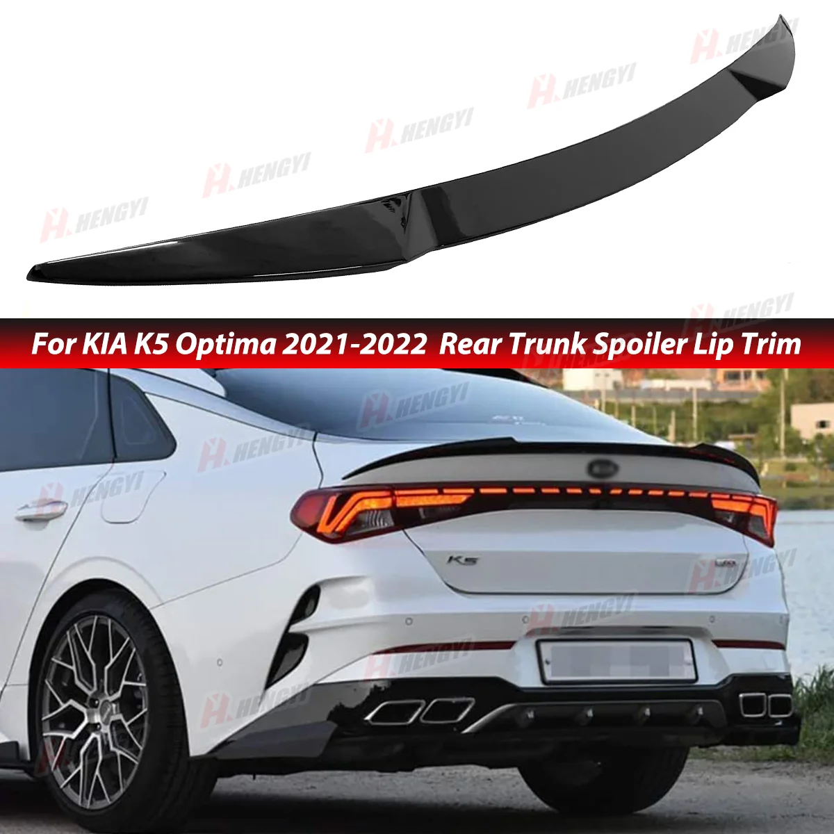 Trunk Spoiler For KIA K5 Optima 2021-2022 Rear Wing Exterior Decorative Ducktail Accessories ABS Plastic Refit Spoiler