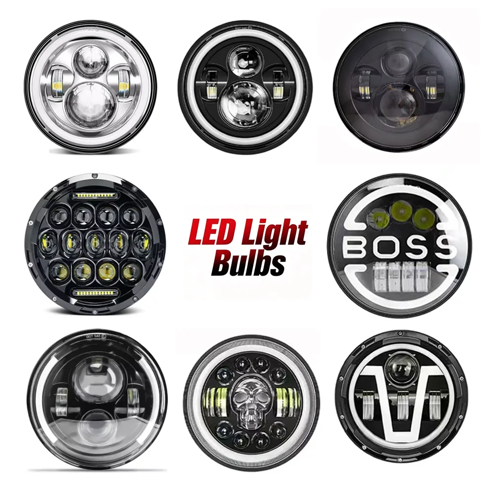 1PC 7 Inch Motorcycle Headlamp DRL 1000W Led Motorcycle Headlight DRL High Low Beam Turn Signal Small Lenses for Wrangler Cj Tj
