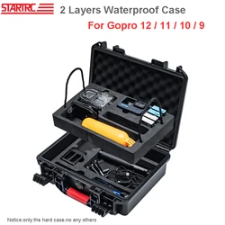 STARTRC Camera Accessories 2 Layers Portable Travel Hard Case For Gopro 13/12/11/10/9/8/7 Carrying Case Storage Waterproof Box