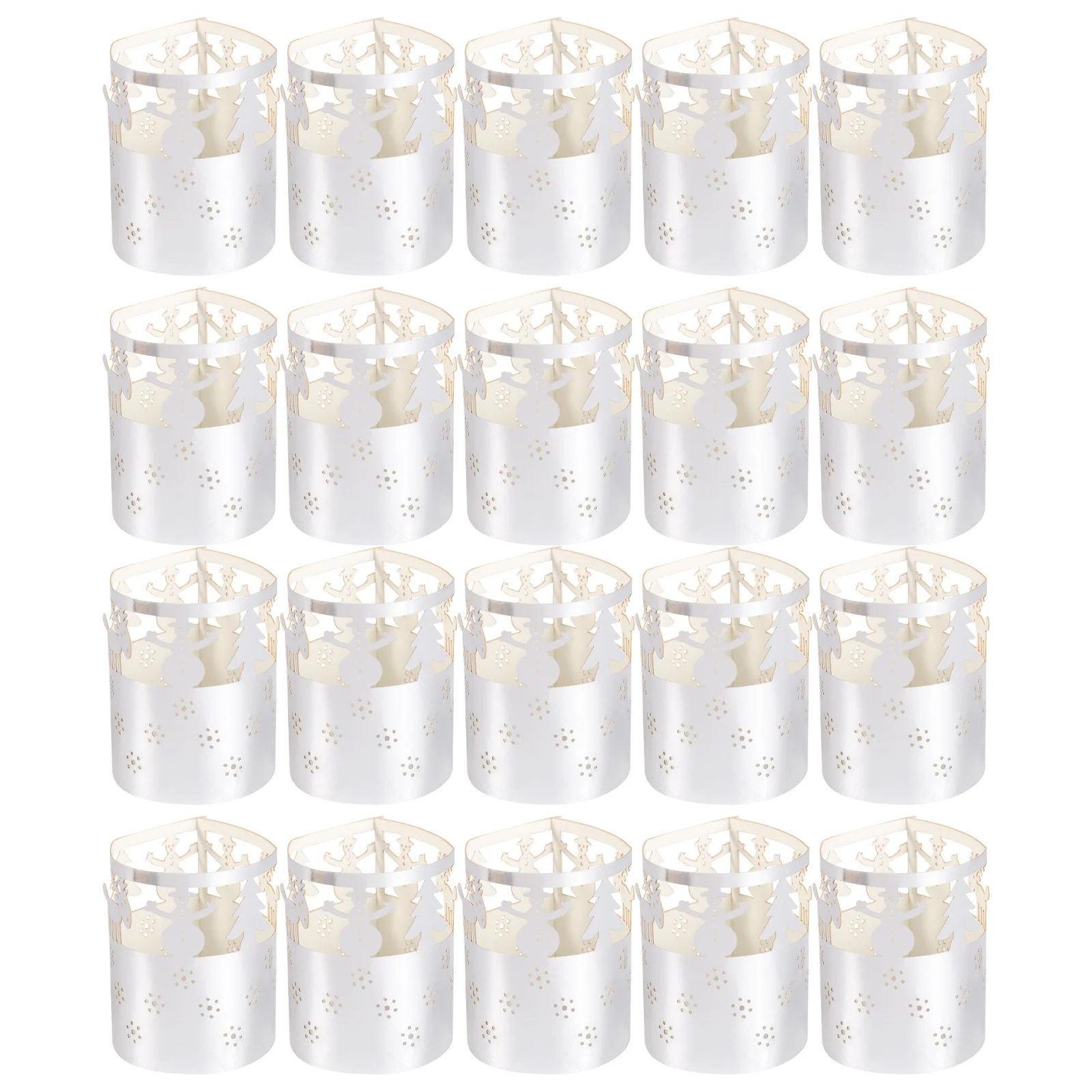 50Pcs Christmas Snowflake Paper Lampshade Romantic Xmas Light Decorations Lampshade Party Paper Lamp Shade