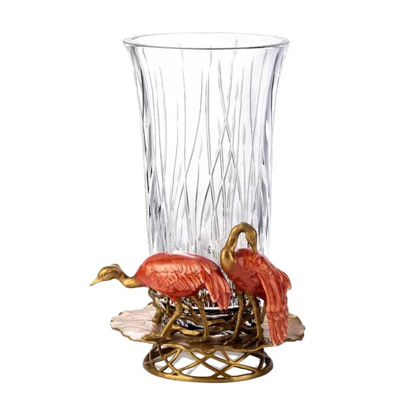 European-style Prague imported crystal glass painted gold-painted porcelain toucan big ice bucket high-end bucket