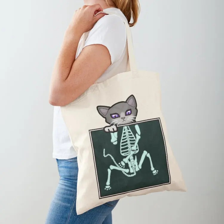 

X-ray Cat Tote Bag shopping bags foldable hand bags Shopping bags woman shopping bag