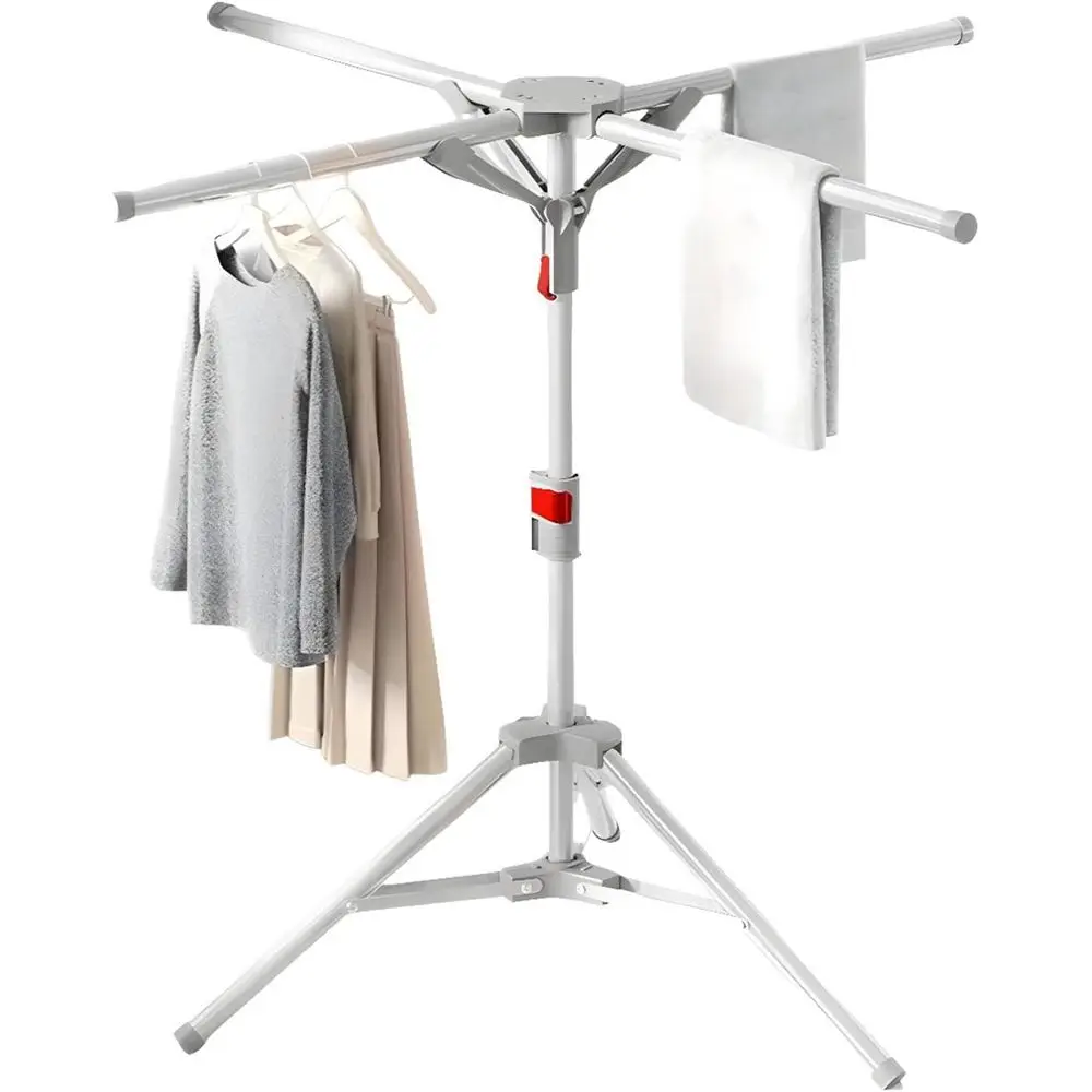 

Adjustable Height Portable Folding Laundry Drying Rack, Carbon Steel, Space-Saving for Home