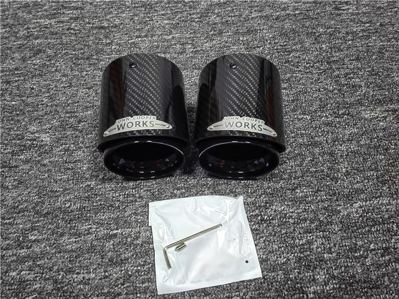 1 Pcs Glossy Black For Mini Cooper F54 F55 F56 F57 R60 R61 F60 R55 R56 R57 R58 R59 S JCW Carbon Exhaust Tip Pipe Car Accessories