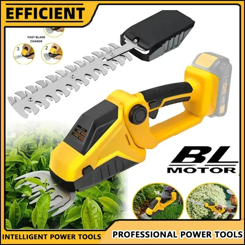 

Fit Dewalt 2 IN 1 Cordless Hedge Trimmer for 20V Battery Handheld Household Shrub Weeding Pruning Mower Garden Tools