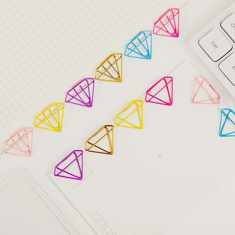 

Diamond Paper Clip Creative Shaped Paper Clips Decorative Binders Office Supplies Paperclip Pretty Stationery Teacher Supplies