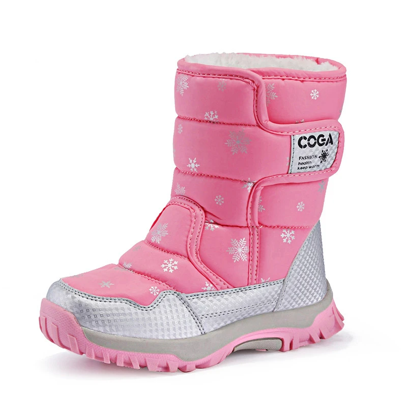 

Girls Shoes 2024 New Children Snow Boot Winter Warm Fur Antiskid Outsole Sneakers Size 27-38 Boys Girls Waterproof Thick Boots