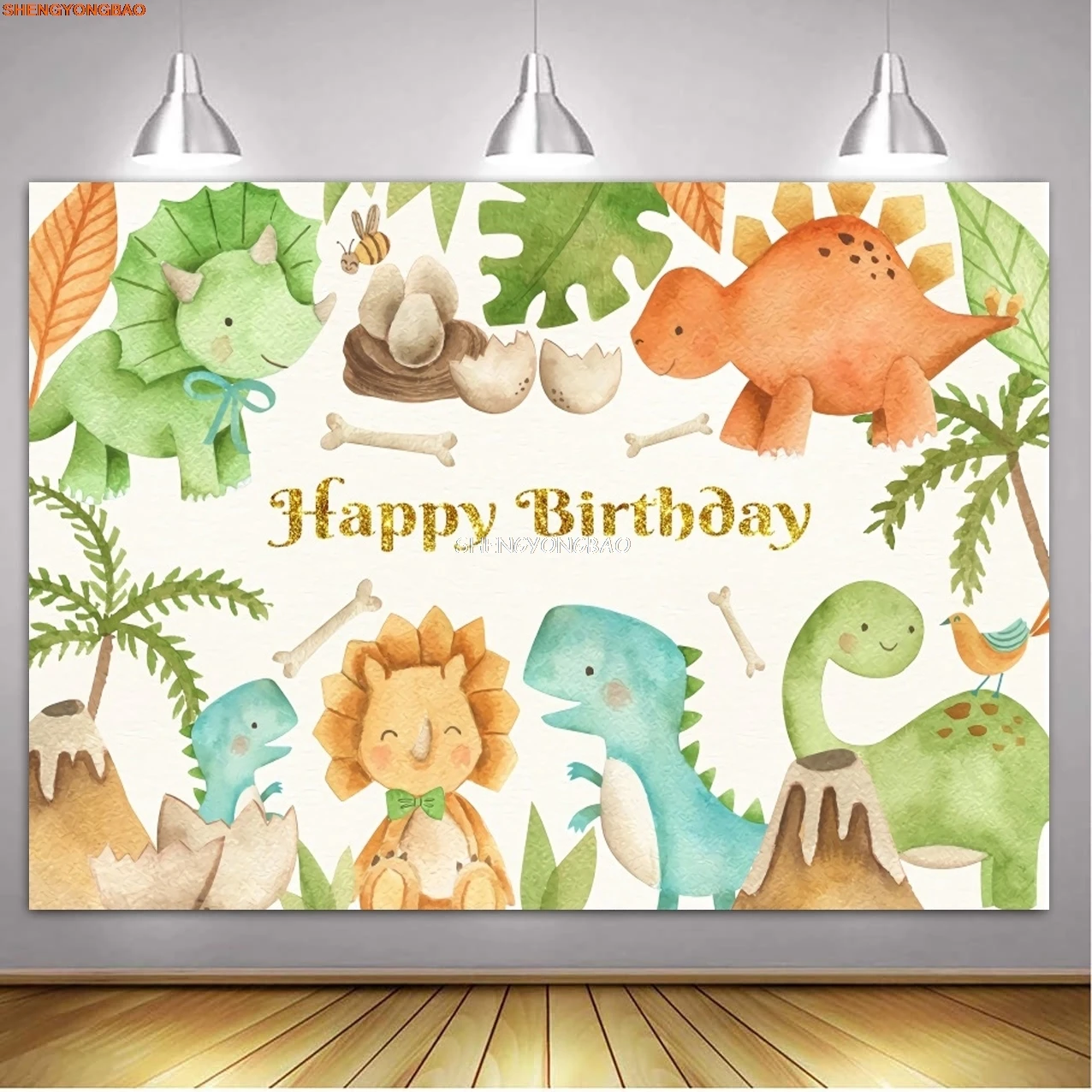 Jurassic Park Dinosaur Birthday Party Background Tropical Jungle Woodland Tyrannosaurus Baby Shower Photography Backdrops DE-02