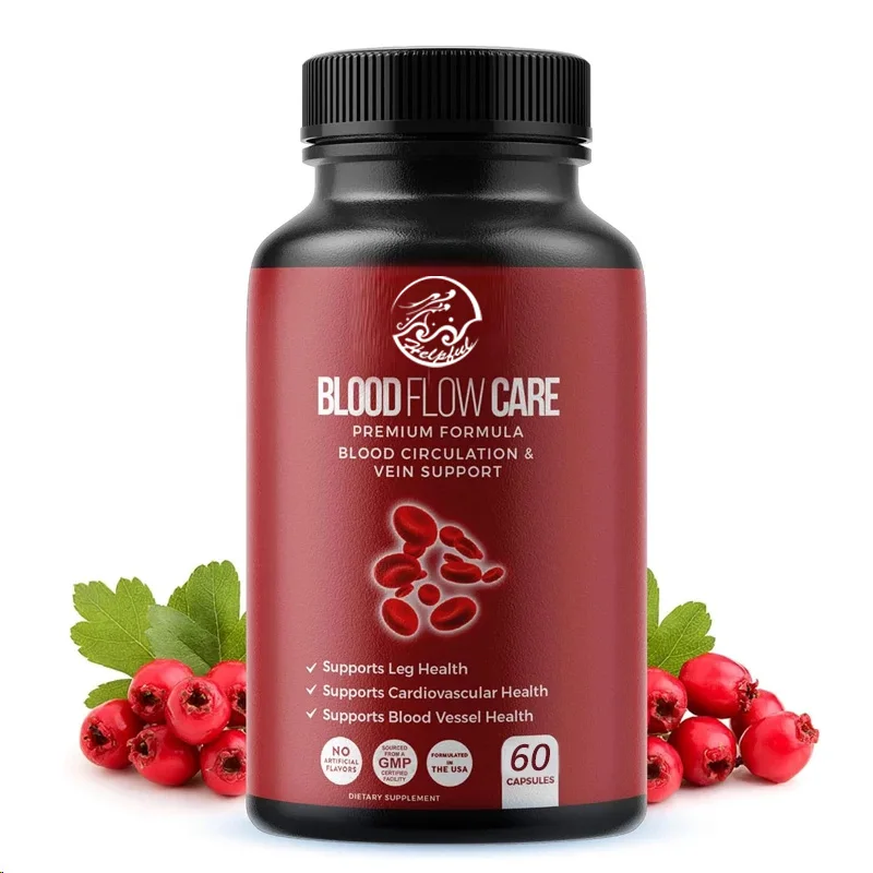 Blood circulation supplement, 60 capsules, supporting leg veins, heart, blood vessels, and cardiovascular health