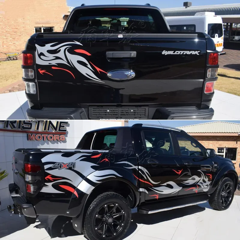 Autó matricák Mindkettő Áramszedő autó fejét Farok decals bakelit KK decoratie automat car-styling accessor számára Gázló Csavargó raptor F150 platos