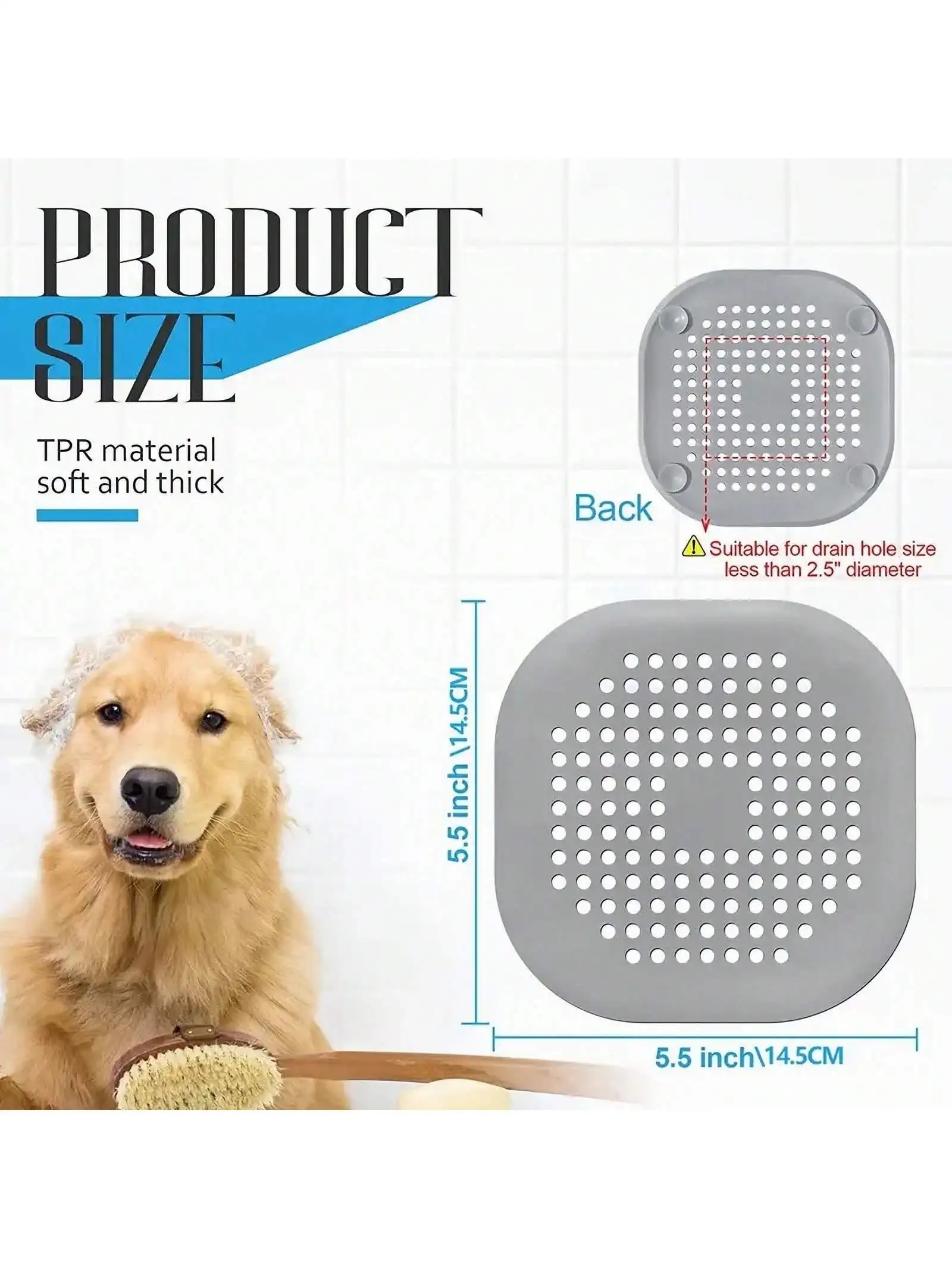 

Silicone floor drain mat, household kitchen sink anti clogging filter patch, bathroom drain hair suction cup filter screen