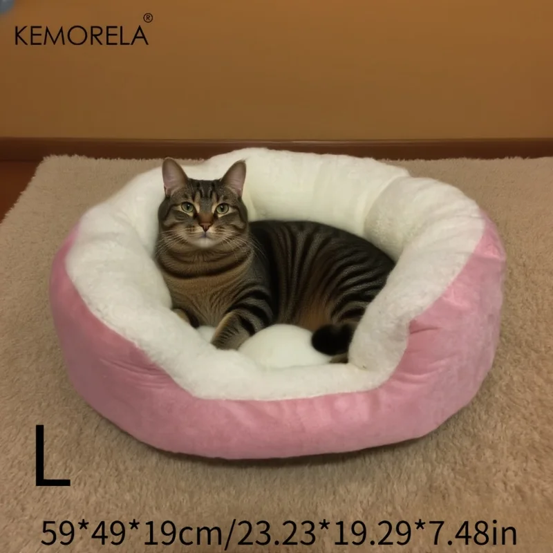 Orthopedic Plush Pet Bed With Backrest For Cats & Small Dogs - Thick All-Season Comfort Easy-Clean Durable Polyester For Indoor_voghion.com