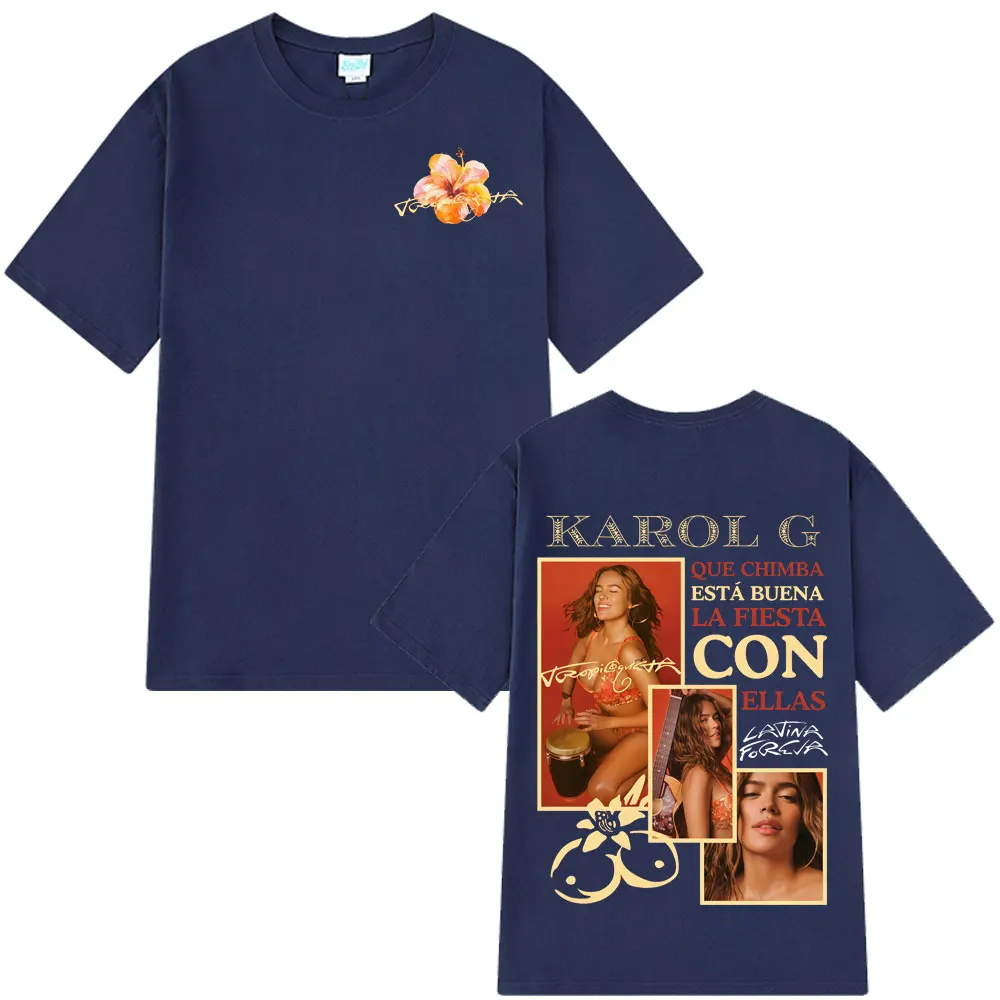 Cantante Karol G Tropicoqueta 2025 Album T-shirt Uomo Donna Moda Estetica T-shirt alla moda Casual Cotone T-shirt oversize Top