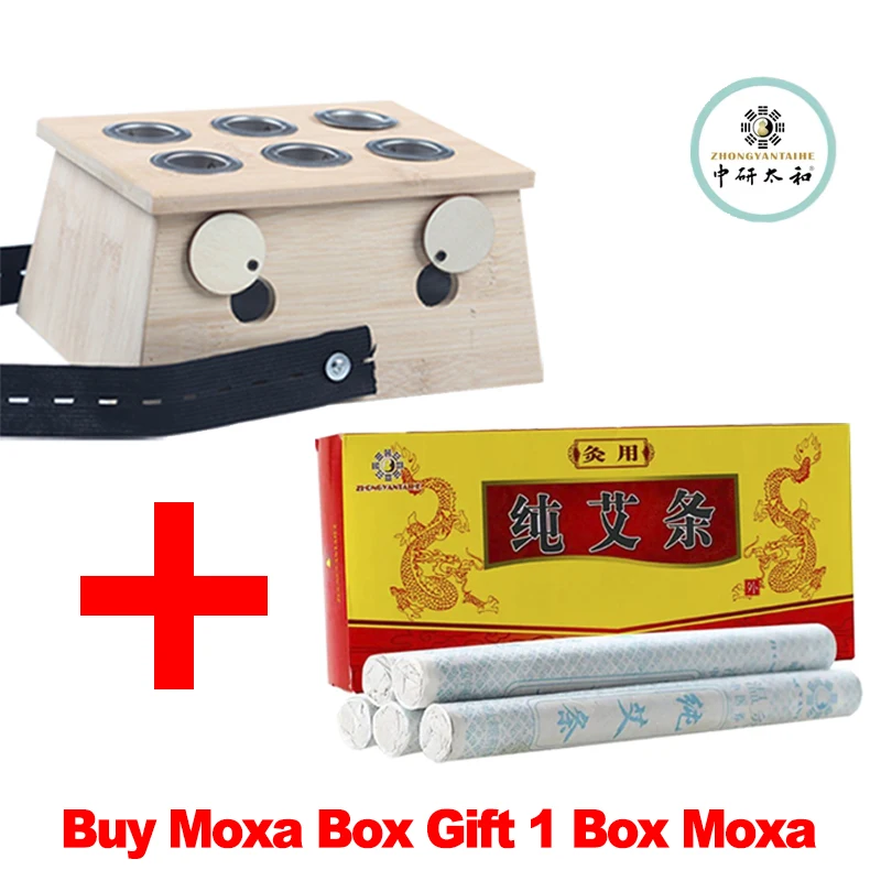 

Moxibustion Box + Moxa Sticks, Bamboo Moxibustion Box，Durable Moxa Stick Holder Moxibustion Tool with Good Insulation Ability