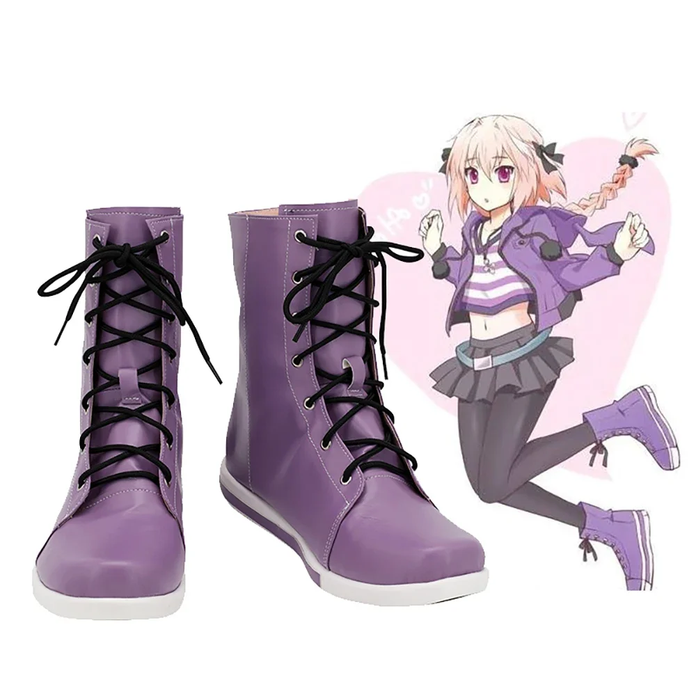 

Fate Stay Night Astolfo Cosplay Boots Purple Shoes Custom Made for Unisex