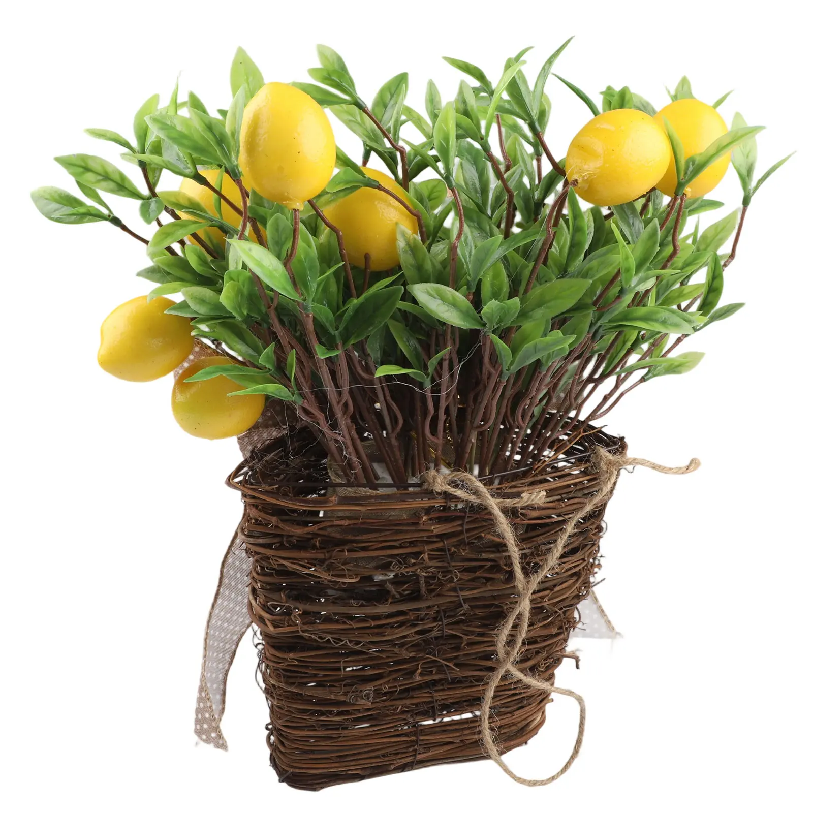 

About 39 Cm 15.35 Inches Farmhouse Decor Cheerful Lemon Floral Garland Garland Wreath Door Hanging Cheerful Floral Arrangement