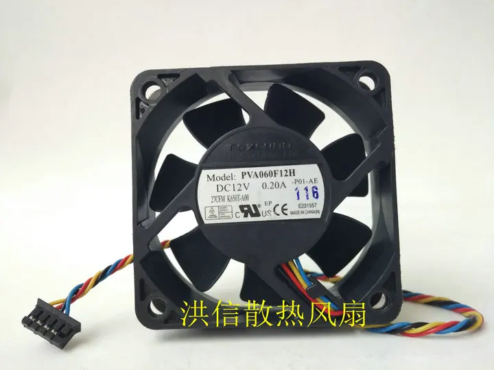 FOXCONN 6020 PVA060F12H DC12V 0.20A four-wire PWM speed control fan