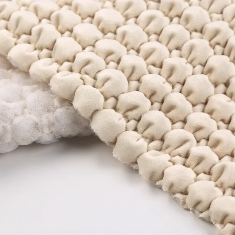 New 3D embossed quilted bubble circle short plush fabric, for garment lining, jackets, DIY handmade bag fabric