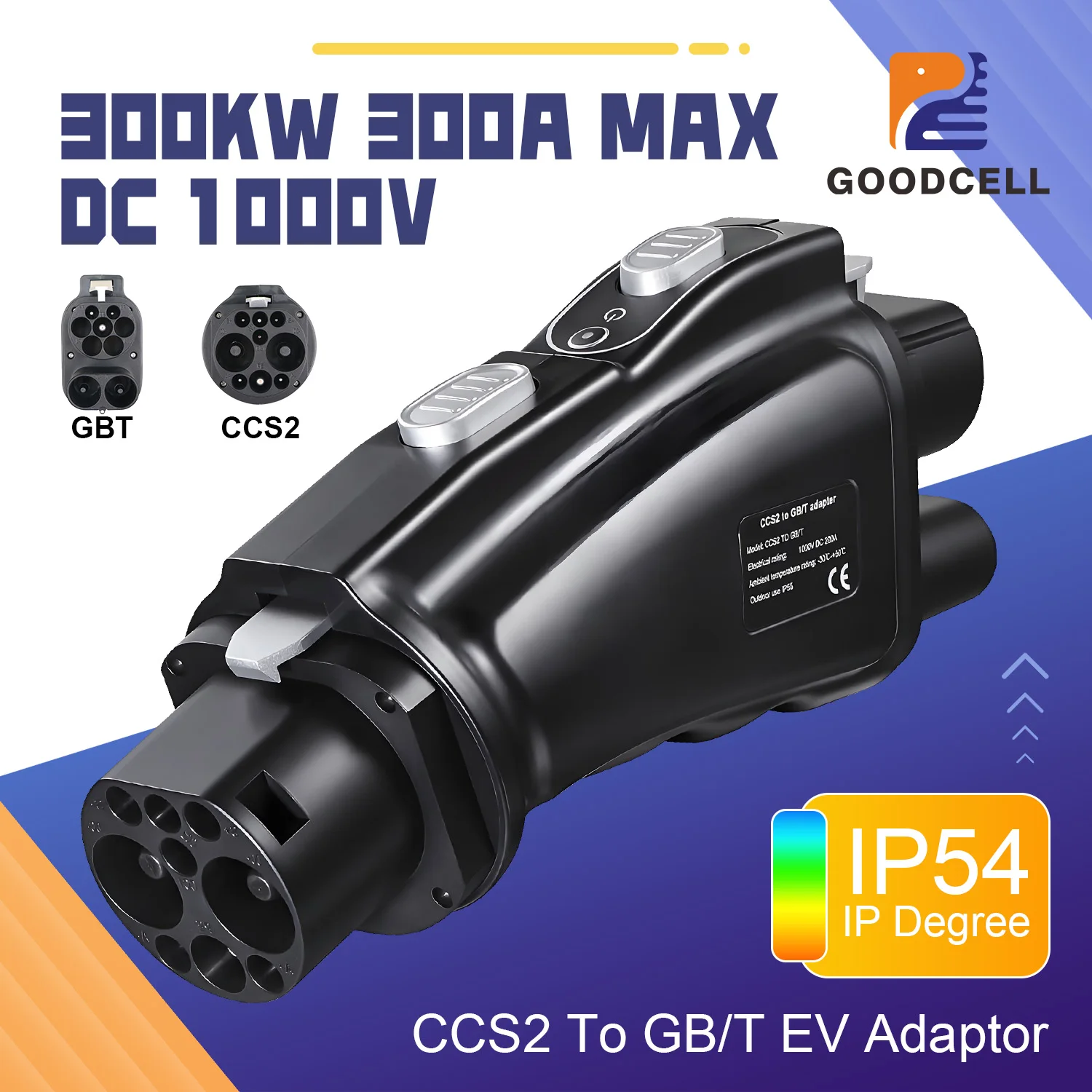 

GOODCELL 300A 300KW DC EV Charger Adapter - CCS2 To GBT Connector for BYD GE3 Electric Car Charging