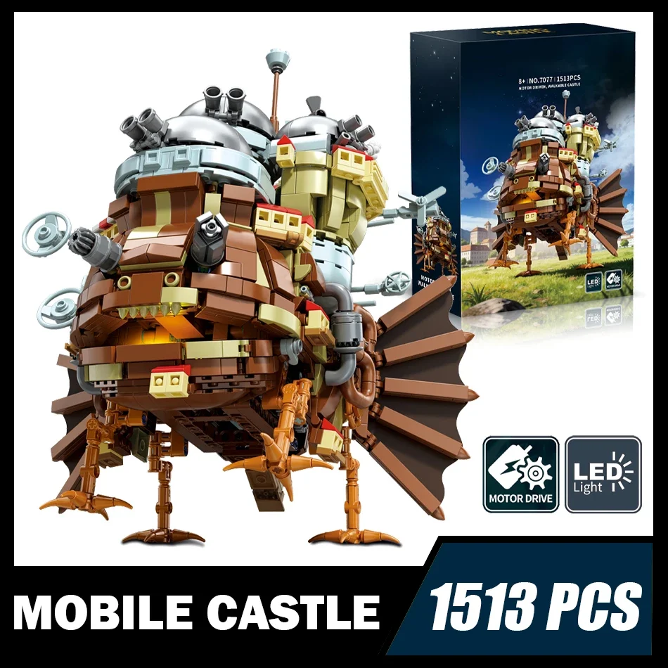 

Technical Japanese Animated Motor Driven Mobile Castle Building Blocks Movinged House Assembly Bricks Toys for Kids Adults Gift