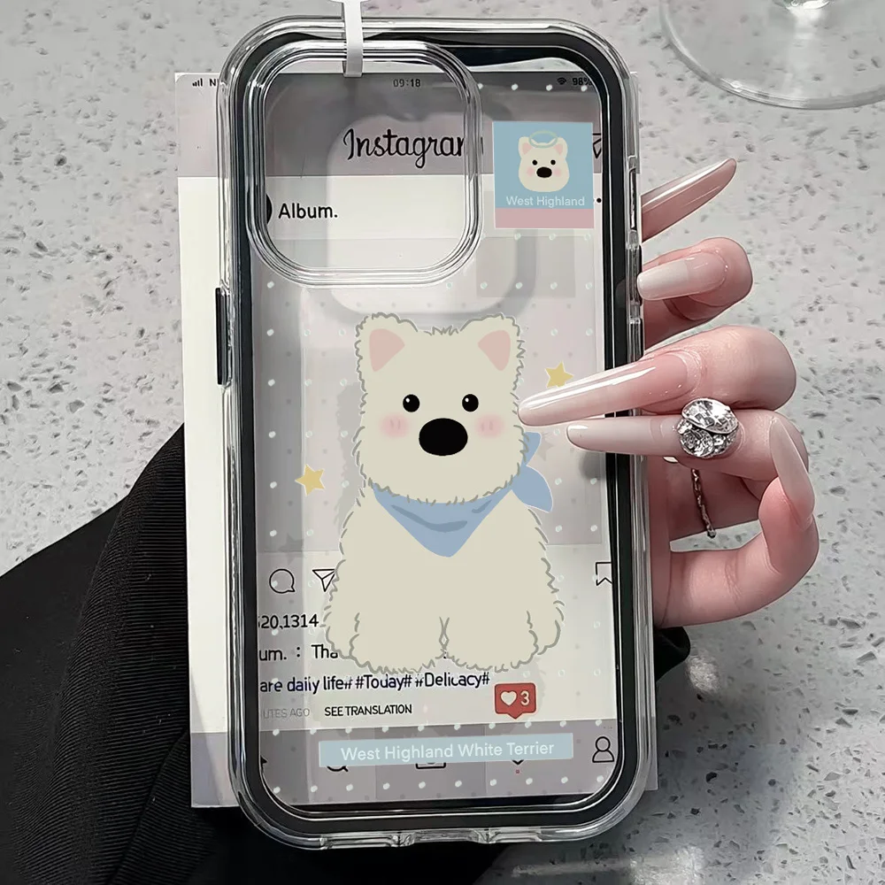Polka Dot Welpen-Handyhülle für Samsung Galaxy S26 Ultra S25 S24 Plus s22 s23 Plus FE A57 A54 A55 A16 A35 A36 A37 5G Transparente Hülle – Detail 2