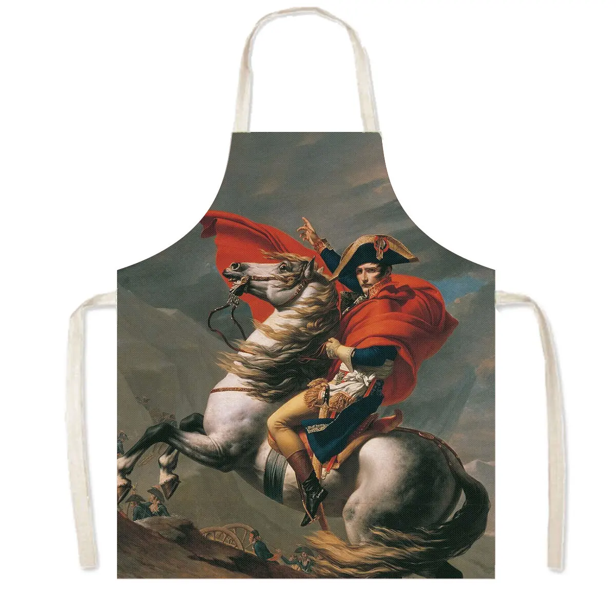 Napoleon Bonaparte Portrait Print Kitchen Apron The Coronation of Napoleon Home Cleaning Clothes Aprons Chef Waiter Pinafore