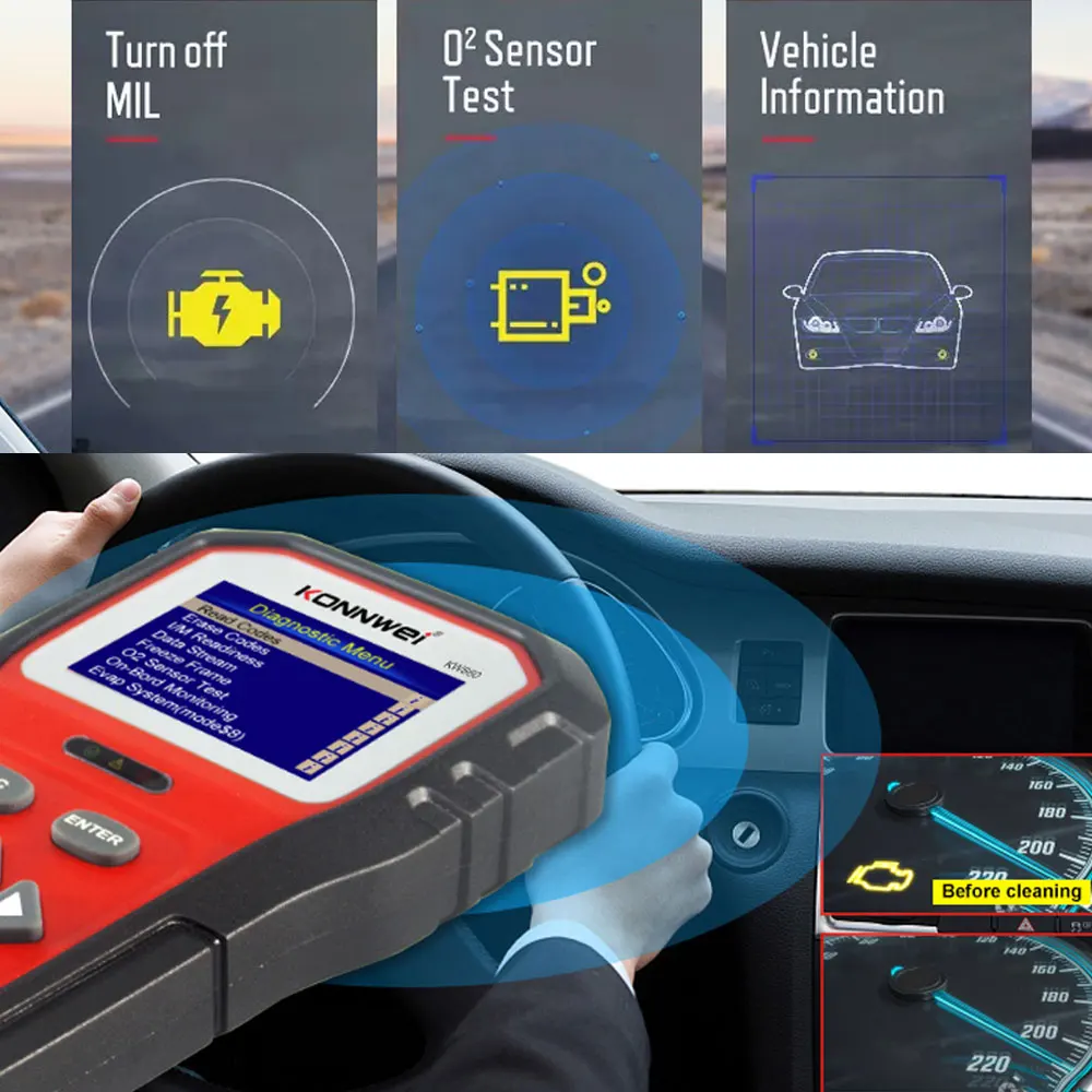 Новый автомобильный диагностический инструмент KONNWEI KW860 OBD2, профессиональный тестер батареи, автомобильный I/M, чтение масляной лампы, устройство считывания кодов ошибок, автоинструмент
