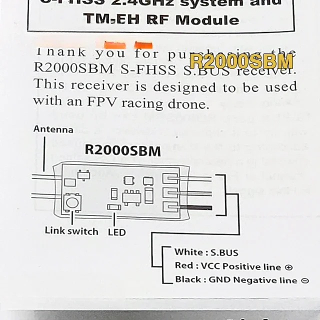 Ricevitore ultra micro R2000SBM con uscita segnale SBUS ad alta tensione S-FHSS