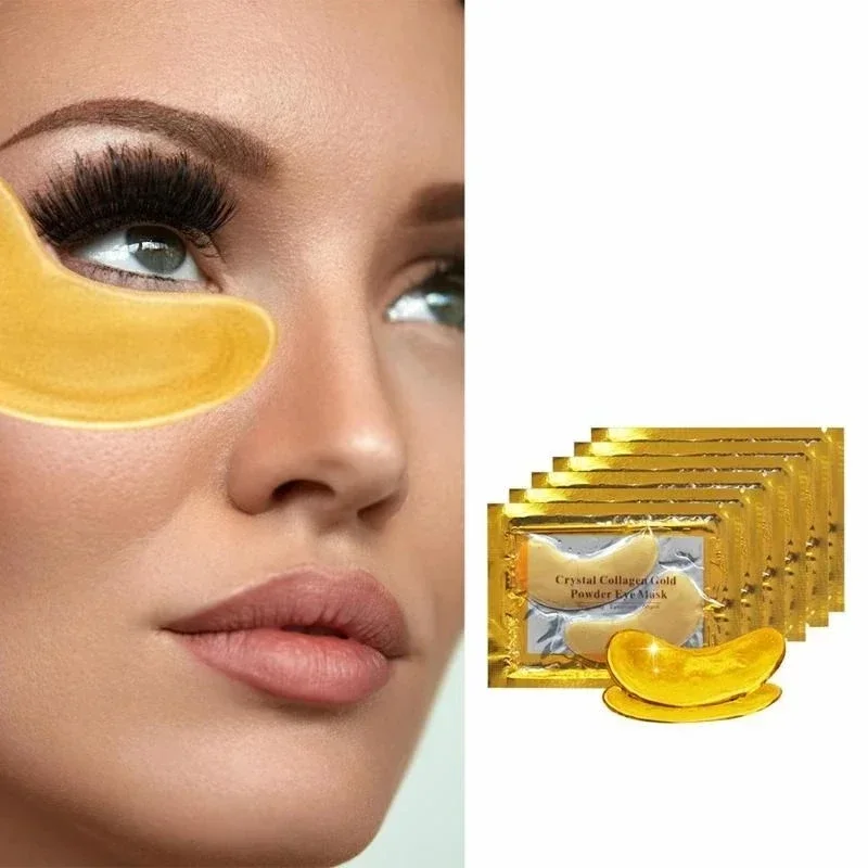 50 Uds (25 pares) máscara de ojos dorada de colágeno de cristal ojeras parches de belleza para el acné para el cuidado de la piel de los ojos cosméticos Coreanos