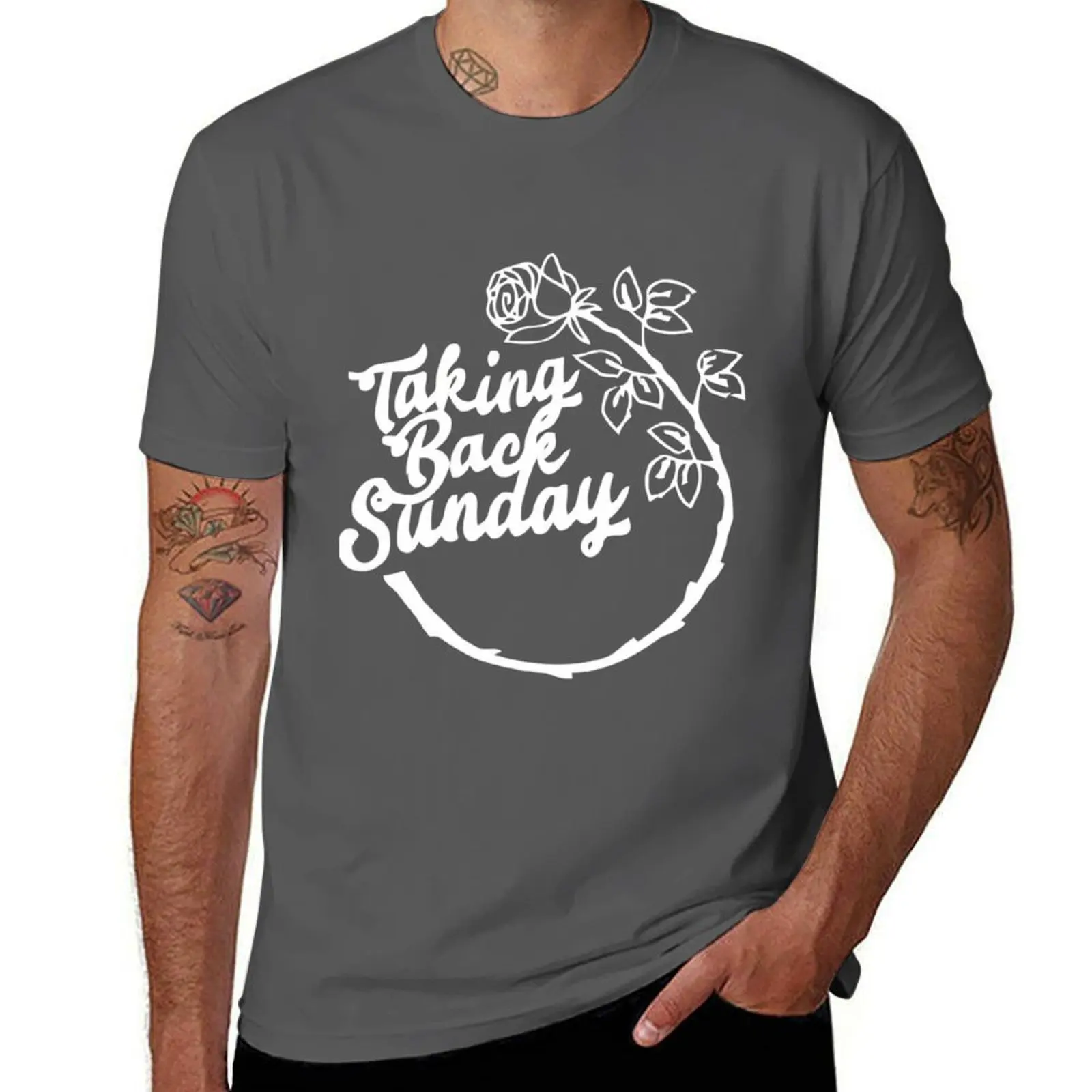 Taking Back Sunday Rose T-Shirt Athletic Quick Dry T-Shirt for Men