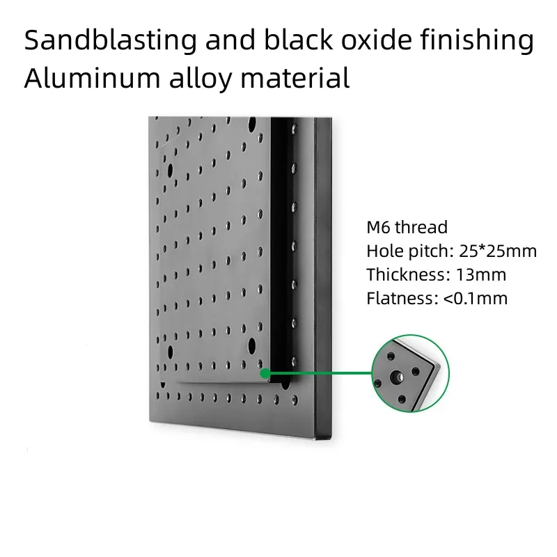 Imagem -05 - Breadboard Óptico de Alumínio Anodizado Preto Placa Plana Óptica Furos de Montagem m6 200 mm