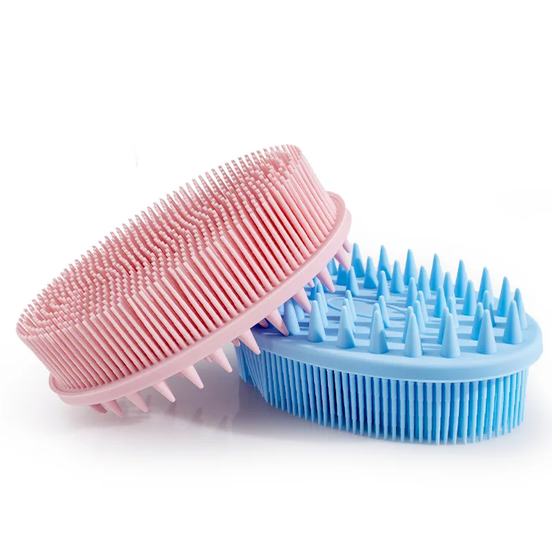 Baby Bath Soft Brush Double-sided Baby Tactile Training Silicone Hair Washing and Bath Brush Brush Food Grade Super Soft