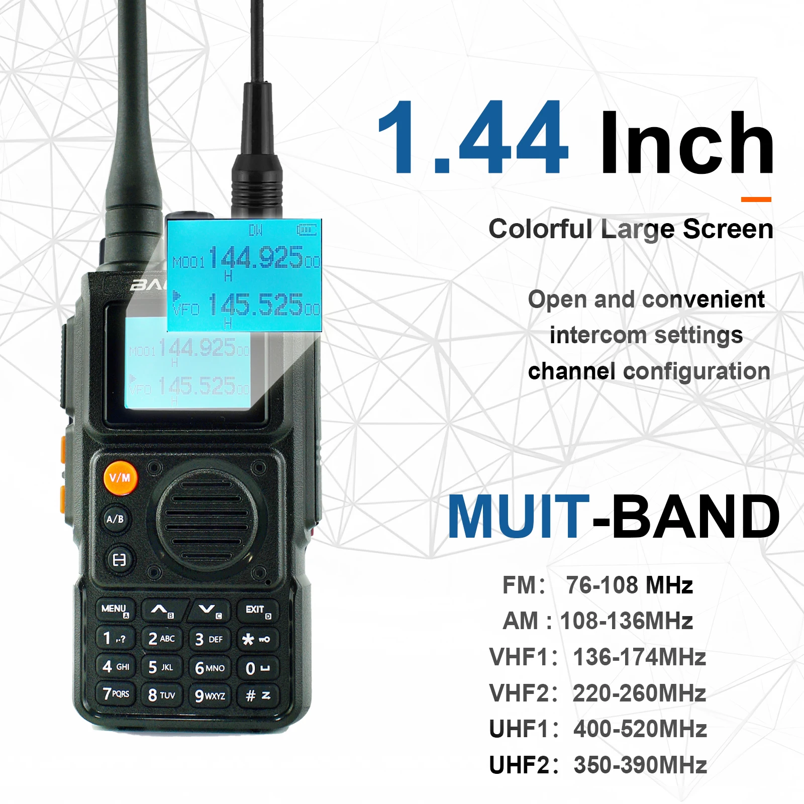 

Baofeng UV-K6 5 Вт двухдиапазонная радиостанция TPYE-C Charge UHF VHF DTMF FM Scrambler NOAA Беспроводная связь Woki Toki Frequency Two Way CB Radio