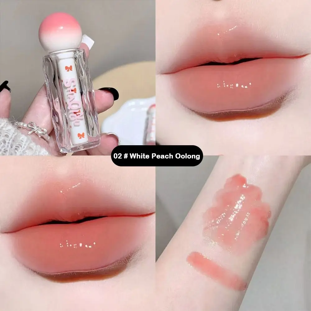 Water Light Transparent Lip Gloss Long Lasting Waterproof Pink Mirror Glass Lipstick Non-Stick Cup Watery Texture