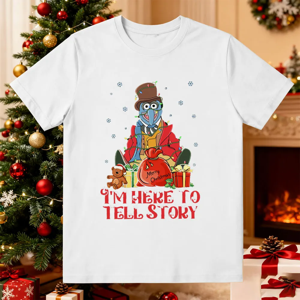 الدمى المتحركة عيد الميلاد كارول القطن قميص جونزو و ريزو أضواء عيد الميلاد عيد الميلاد زوجين قمصان عيد الميلاد الأسرة مطابقة تي شيرت