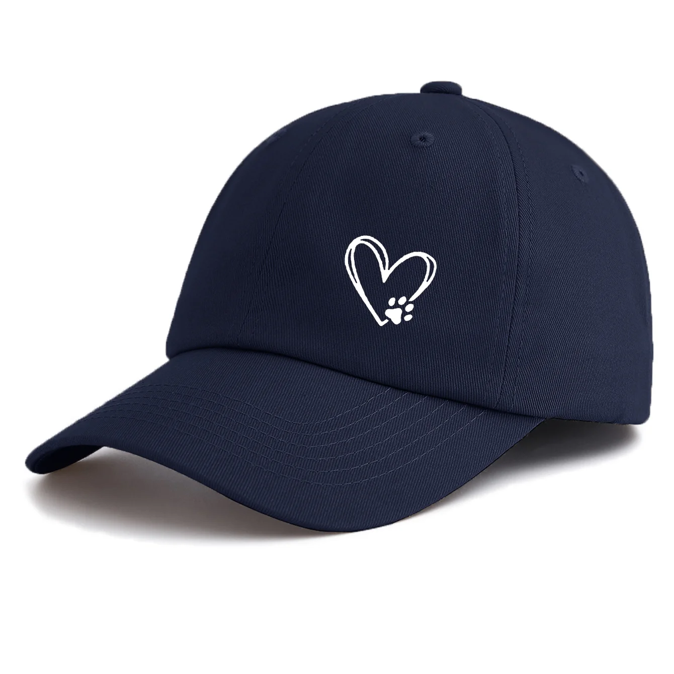 1PS Heart Paw Printed Baseball Cap Multi-color Classic Dog Mom Sun Hat Minimalist Pet Lover Gorras Beige Dad Hat view 6