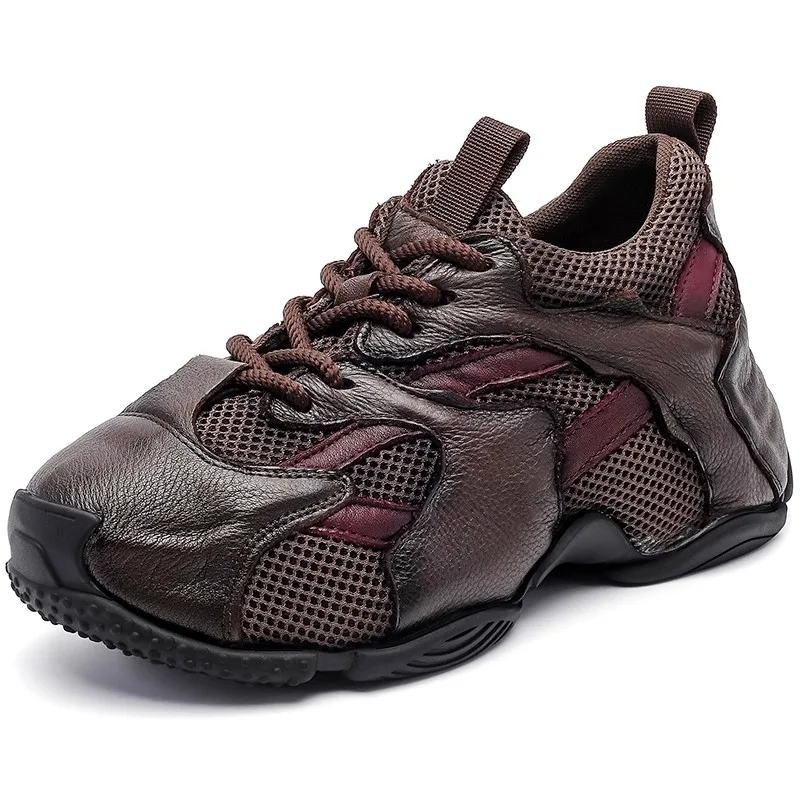 

Женские удобные резиновые осенние кроссовки из коровьей натуральной кожи на массивном каблуке, весенние туфли на плоской подошве, вулканизированные лоферы, туфли на танкетке