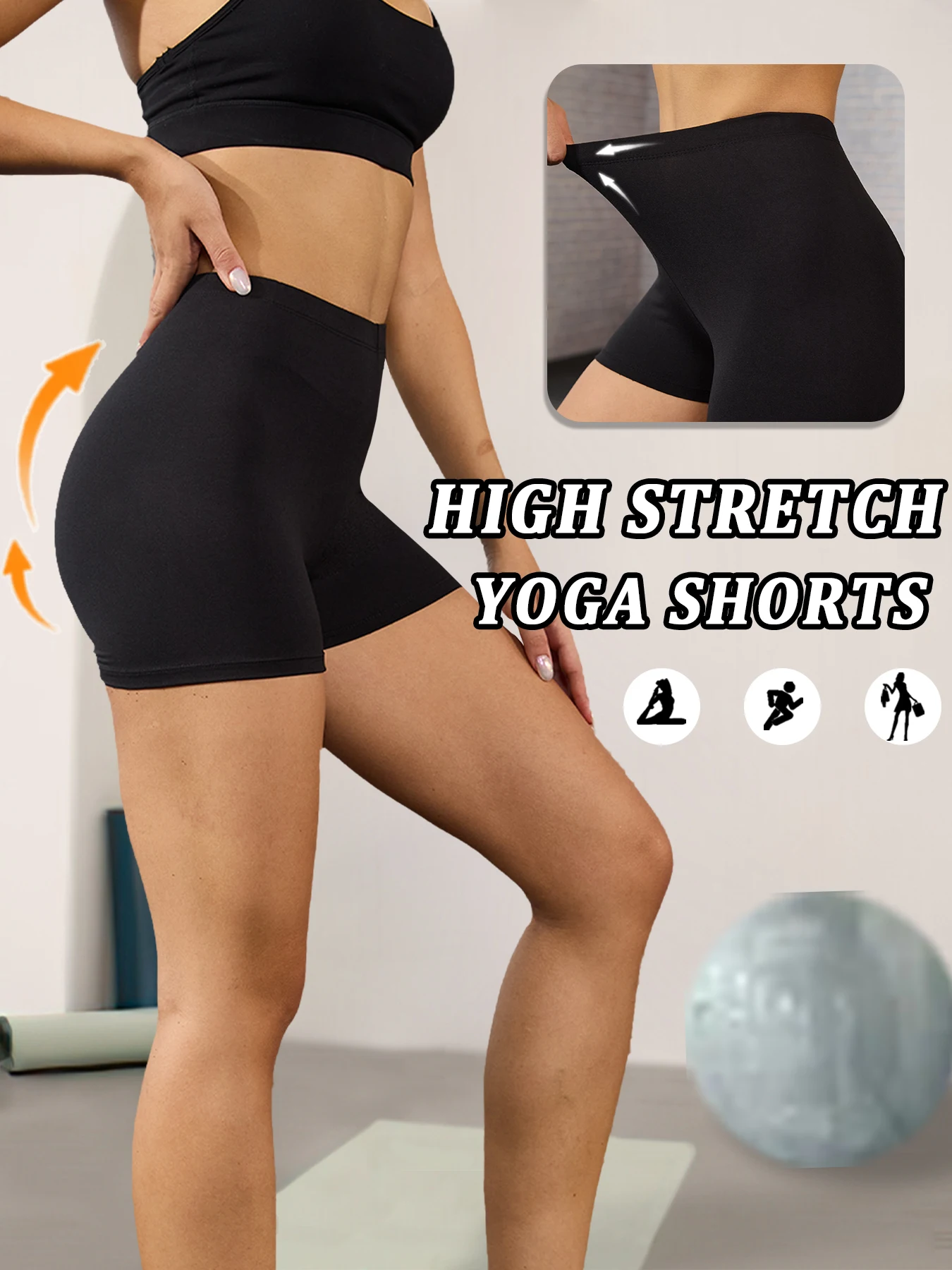 5팩 여성용 고탄력 바이커 쇼츠, 슈퍼 소프트 방수 요가 러닝 사이클링 운동 헬스 피트니스 액티브웨어 타이츠