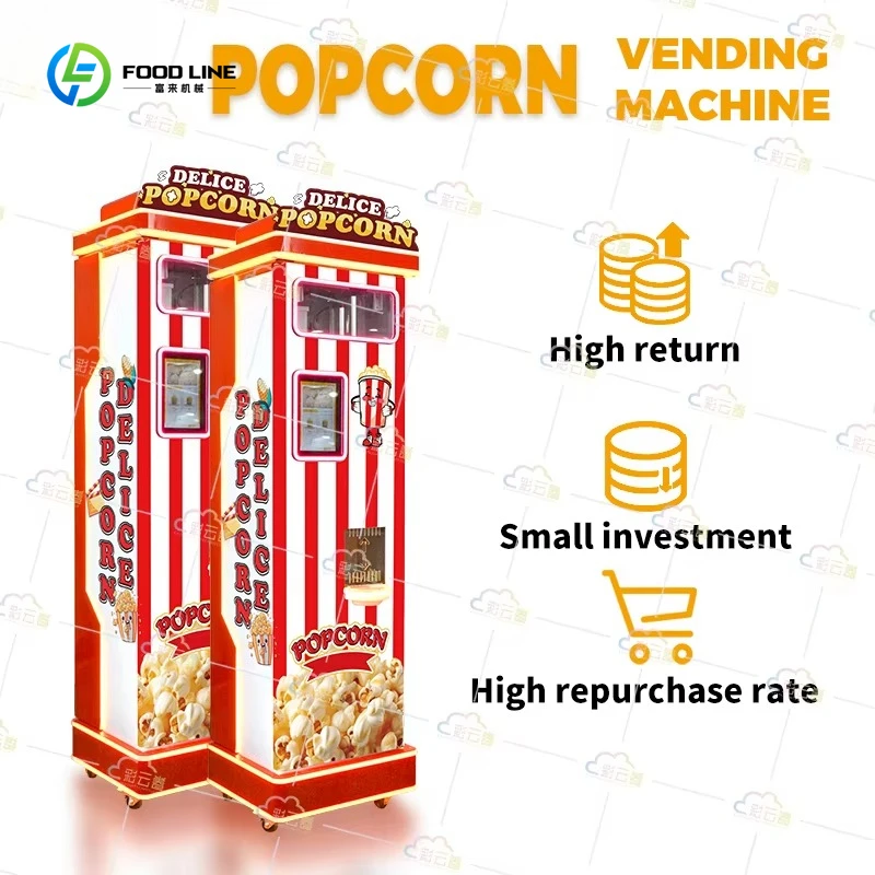 Professional Coin Operated Popcorn Vending Machine Automatic