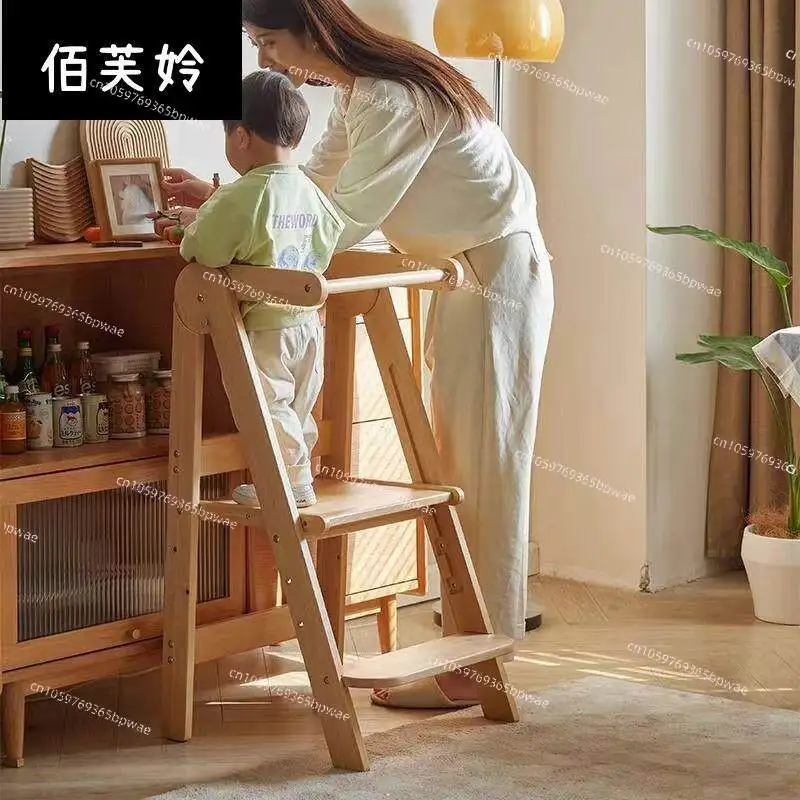 Wooden Children's Hand Washing Table Foot Stool Baby Hand Washing Step Stool Children's Learning