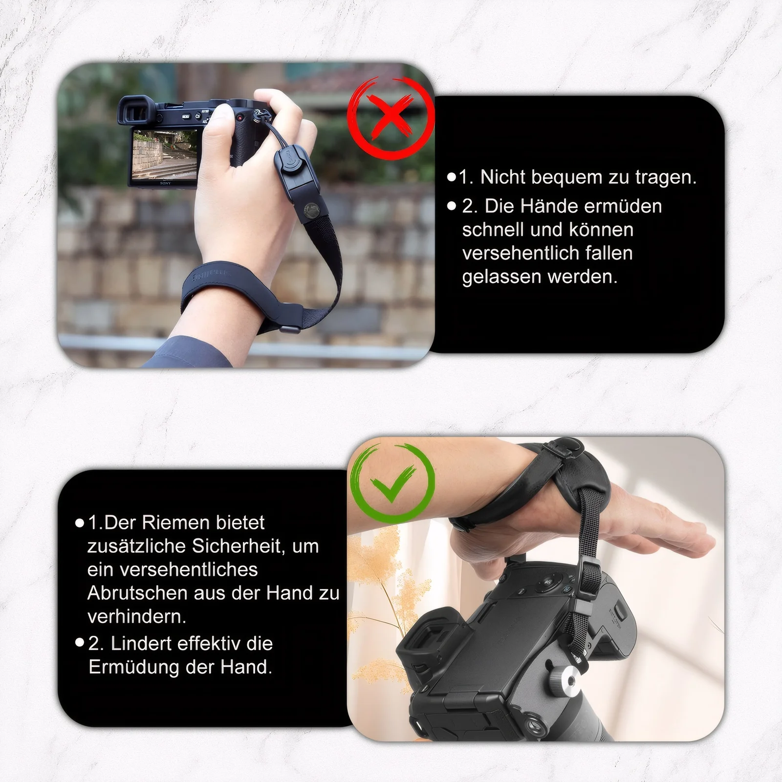 Hand Grip Camera Wrist Strap Leather Waterproof Belt Adjustable Shockproof Accidental Prevention Holder DSLR Accessories