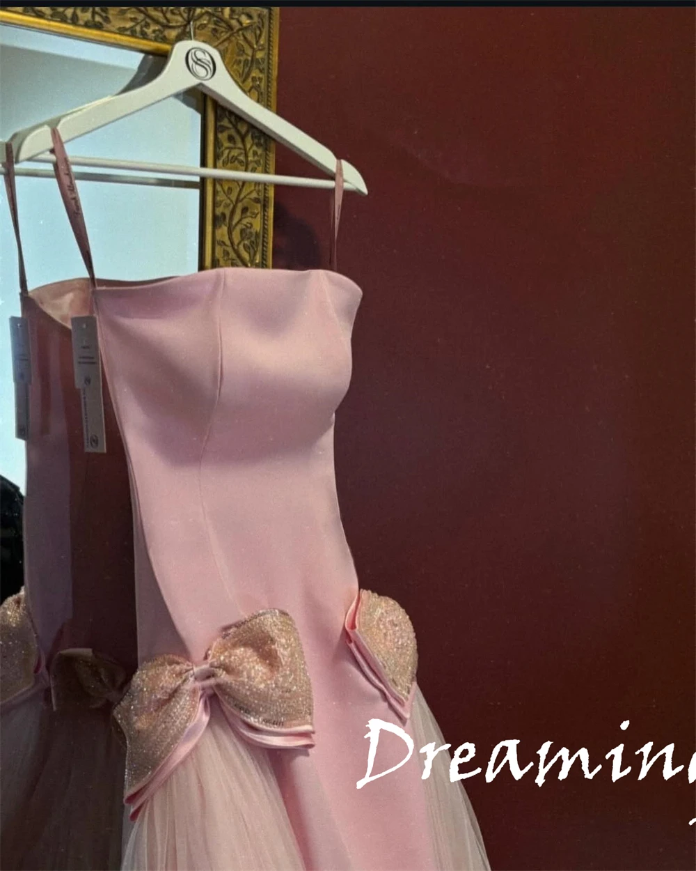 Robe de soirée en Jersey rose moderne, personnalisée, sans bretelles, sans manches, à la mode, tempérament, longueur au sol, célébrité