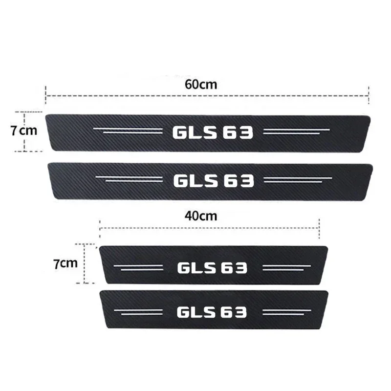 Luminous Car Door Threshold Sill Protective Film Trunk Bumper Guard Stickers Decals for Mercedes Benz GLS 63 Badge Accessories