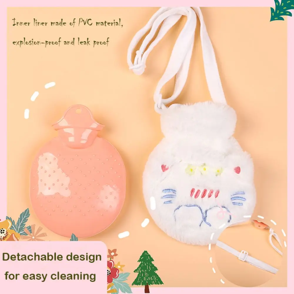 High Quality 350ML Plush Hot Water Bottle Bag Filled Explosion-proof Hand Warmer Portable Reusable Belly Warmer