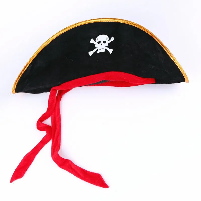 Halloween Red Streamer Pirate Hat Funny Costume Special Effects Party Party Role Play Stage Show Props Festival Carnival Costume